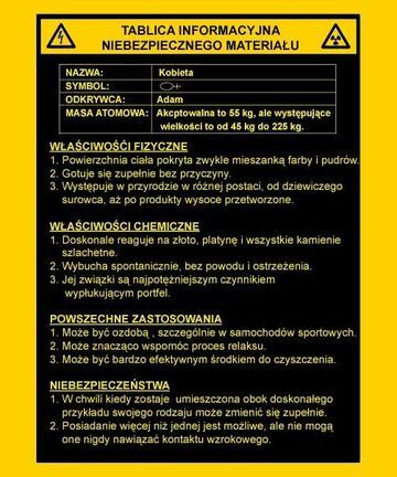 TABLICA INFORMACYJNA NIEBEZPIECZNEGO MATERIAŁU