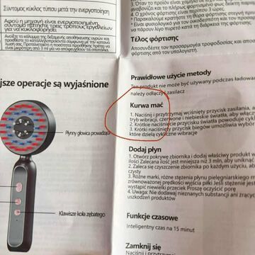 Błąd w tłumaczeniu instrukcji obsługi