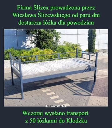 Firma Ślizex wysłała transport z 50 łóżkami do Kłodzka