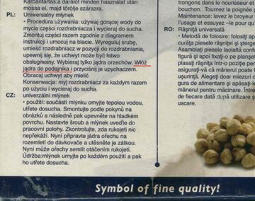 Instrukcja młynku do mielenie