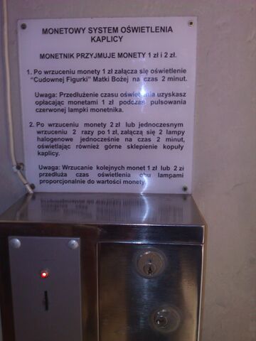 Monetowy system oświetlenia kaplicy