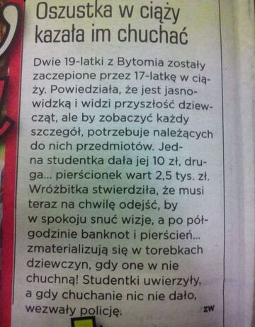 Oszustka w ciąży kazała im chuchać