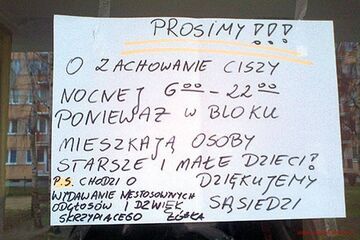 PROSIMY O ZACHOWYWANIE CISZY NOCNEJ