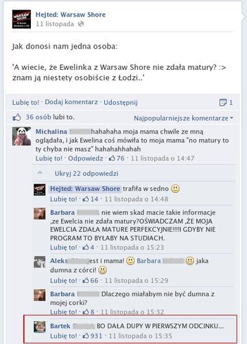 Hejted: Warsaw Shore - "Bo dała dupy w pierwszym odcinku"
