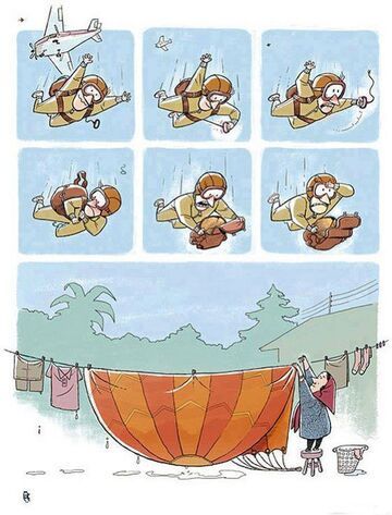 Żona wzięła spadochron do prania