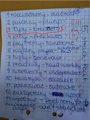 Kartkówka z Angielskiego