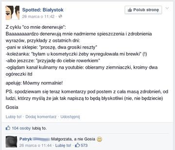 Z cyklu "co mnie denerwuje": Baaaaaaaardzo...