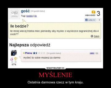 Myślenie jest za darmo.