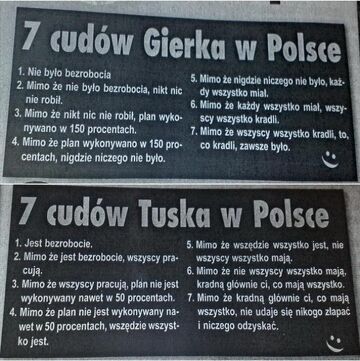7 cudów Gierka w Polsce vs 7 cudów Tuska w Polsce