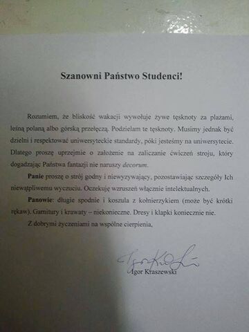 Szanowni Państwo Studenci!