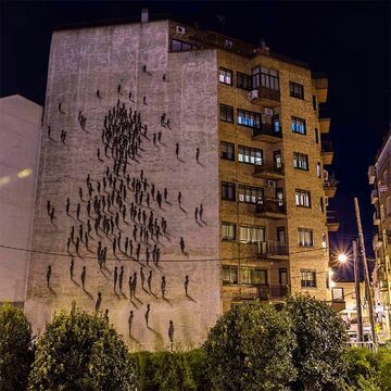 Rysunek na budynku w Madrycie