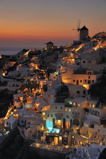 Oia nocą