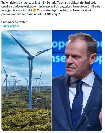 Tusk opóźnia budowę elektrowni jądrowej w Polsce, żeby... inwestować miliardy w niemieckie wiatraki