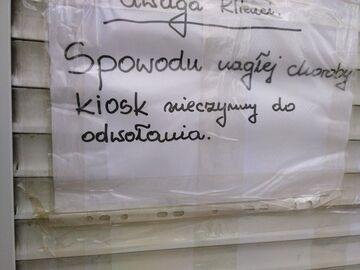 Kiosk zachorował
