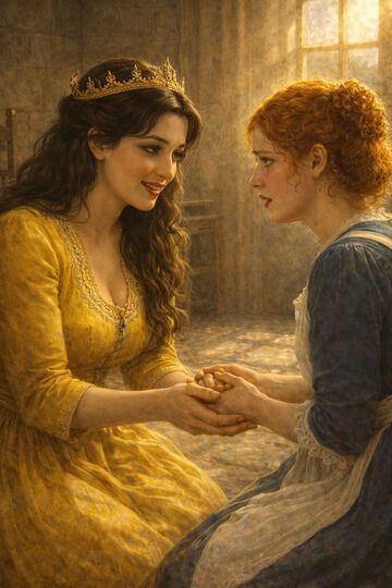 Ilustracja nr 3 do dziesiątej części opowiadania o królewnie.