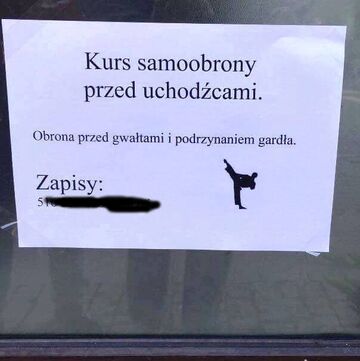 "Kurs samoobrony przed uchodźcami"