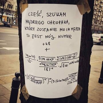 "Cześć, szukam mądrego chłopaka..."