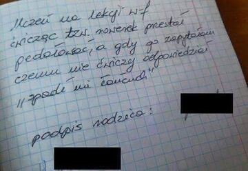 "Uczeń na lekcji w-f..."