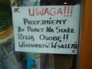 UWAGA! Przyjmiemy do pracy...