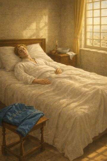 Ilustracja nr 4 do dziesiątej części opowiadania o królewnie.