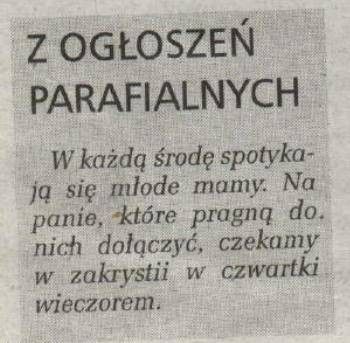 z ogłoszeń parafialnych