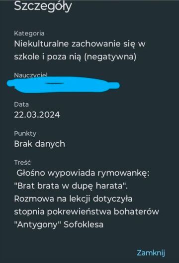 Uwaga na lekcji dotyczącej pokrewieństwa bohaterów "Antygony"