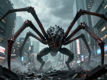 Kaiju Kumonga attack the Tokyo