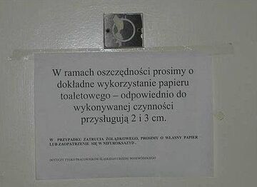 wykorzystanie papieru toaletowego