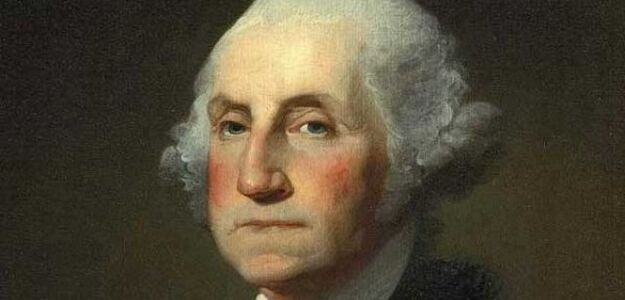 Jerzy Waszyngton zalega z książkami w nowojorskiej bibliotece