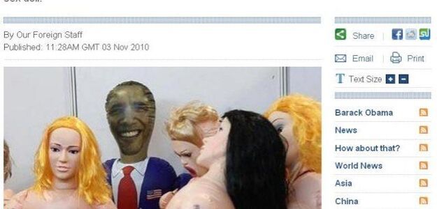 Barack Obama na chińskim festiwalu seksu. Jako gumowa lalka