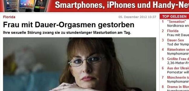 Miała bez przerwy orgazmy. Popełniła samobójstwo