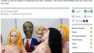 Barack Obama na chińskim festiwalu seksu. Jako gumowa lalka
