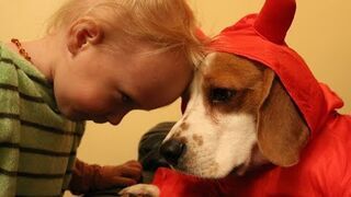 Dziecko z psem nigdy się nie nudzi