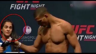 Reakcja statystki na rozbierających się do ważenia zawodników UFC