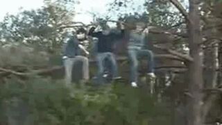 Opiłował gałąź na której siedział