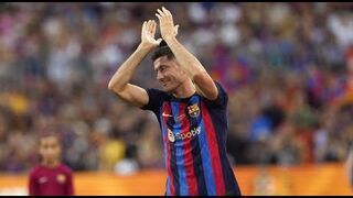 Robert Lewandowski z pierwszą bramką w barwach Barcelony (2022)