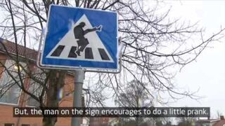 Zabawne przejście dla pieszych na norweskiej prowincji