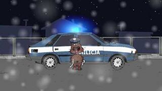 Piesek Leszek w świątecznym barze