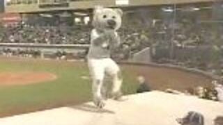 Wpadka maskotki na meczu