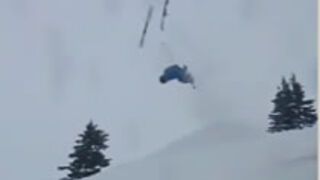 Skier Flips Right Out of Skis