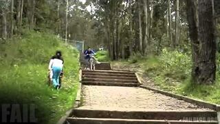 Biking Down Stairs FAIL