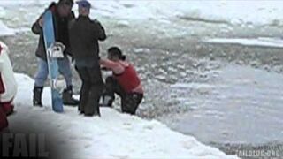 Snowboard Surfing FAIL