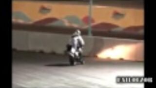 Moto Stunt Rider Smashes Into Wall