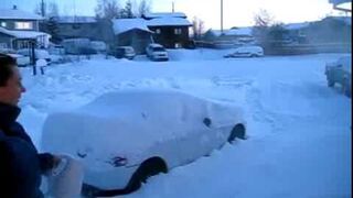 Wrzątek wylany przy -30 stopniach