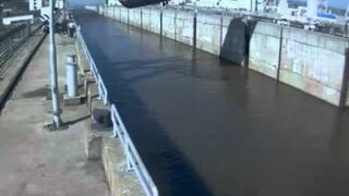 Yacht Falls off from crane