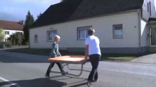 The trick with a trampoline