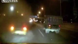 Porsche Cayman Rear Ends Truck At High Speed