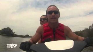 Jet Ski Crash onto Land at 50 mph