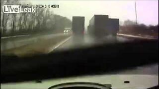 Near head-on with semi truck