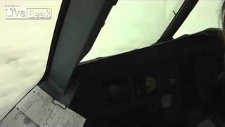 Bird hits the plane cockpit Slow motion.